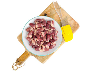 Chicken liver, spices, ingredients for cooking