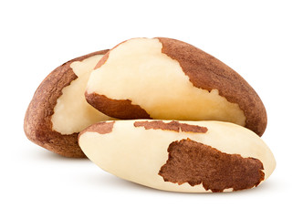brazil nut, isolated on white background, clipping path, full depth of field