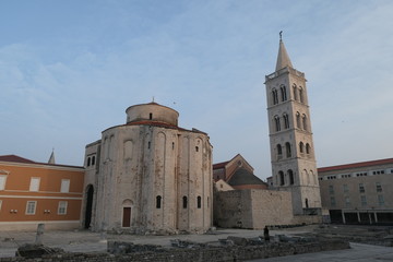 Zadar Croatia 21st February 2019 main square saint donat church and forum