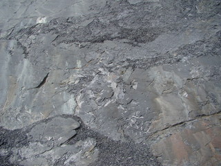 Fototapeta premium Mountain with fossil imprints of prehistoric plants, Ancash province, Peru 