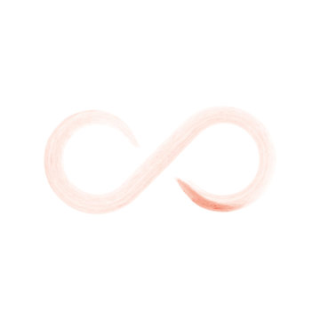 Pink infinity symbol icon. Hand drawn watercolor vectori illustration
