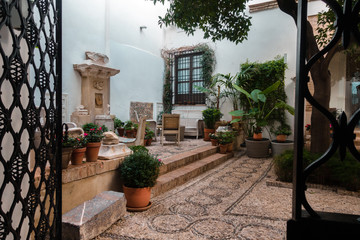 Inside a typical courtyard of Cordoba, Spain - 251082272