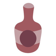 Bottle of wine isolated on white background. Vector illustration.