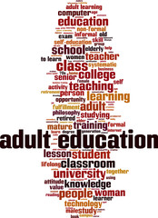 Obraz premium Adult education word cloud