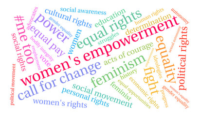 Obraz premium Women's Empowerment Word Cloud on a white background. 