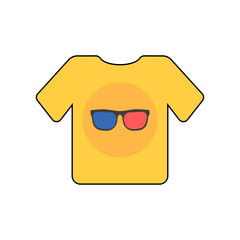 T-shirt with pattern isolated on white background. Vector flat design