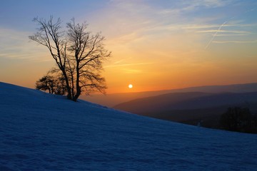 coucher de soleil au mont salève
