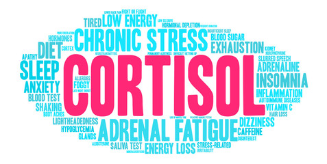 Cortisol Word Cloud on a white background.  © arloo