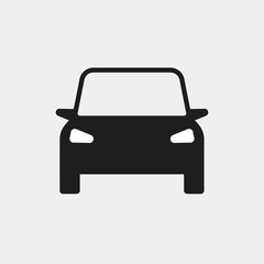 Black auto isolated on white background. Car, automobile icon. Business sedan. Vector flat design