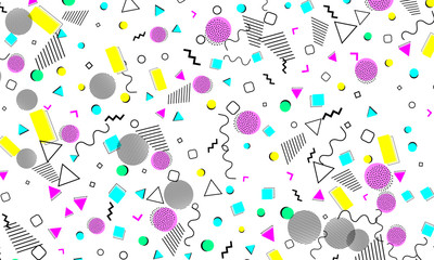 Pop art color background. Memphis pattern