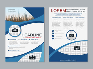 Modern professional two-sided flyer vector design template