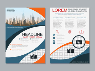 Modern professional two-sided flyer vector design template