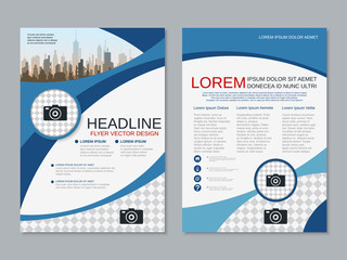 Modern professional two-sided flyer vector design template