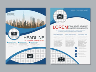 Modern professional two-sided flyer vector design template