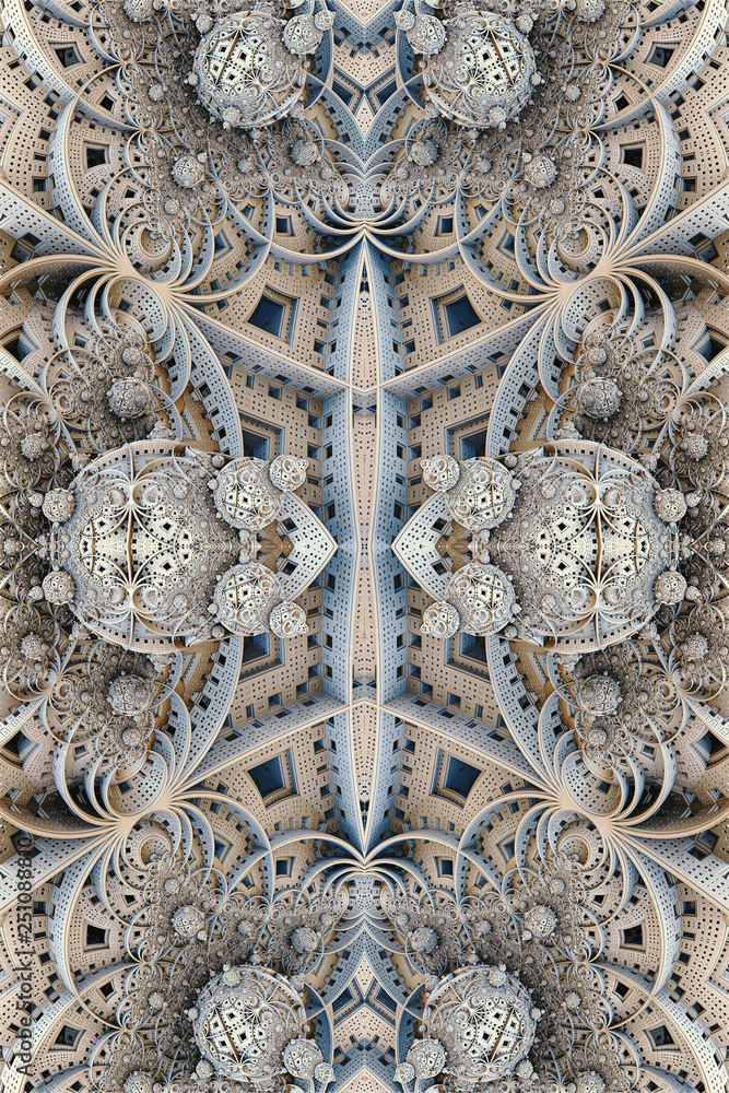 Aufkleber abstract smooth 3d computer generated illustration of fractals artwork background