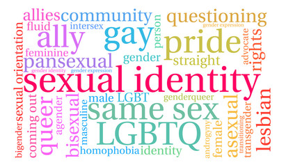 Fototapeta premium Sexual Identity Word Cloud on a white background. 