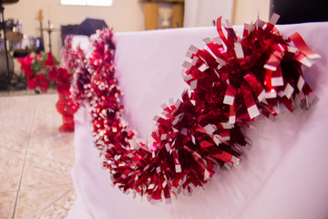 Christmas decoration with ribbons