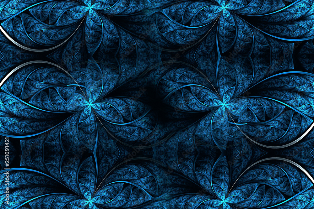 Poster abstract glowing 3d computer generated illustration of fractals artwork background