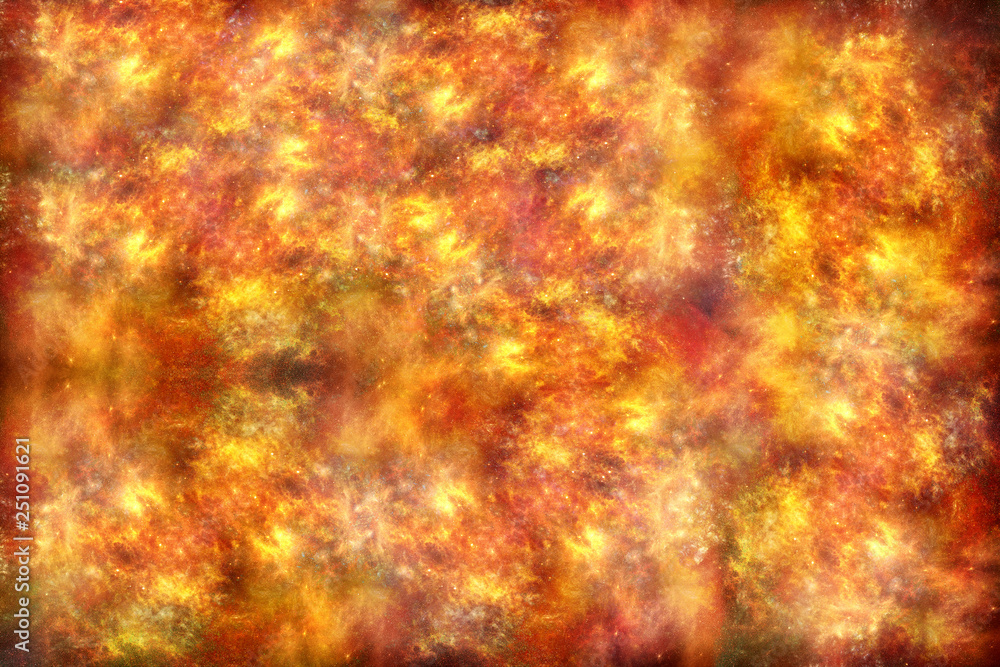 Poster artistic multicolored computer generated illustration of a unique soft smooth fiery artwork backgrou