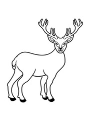 comic stehen cartoon clipart hirsch geweih 2 hörner kopf trophäe jäger schießen reh wald wildnis jagen heimat design cool