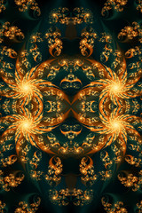 Abstract artistic 3d computer generated illustration of a glowing energetic smooth fiery artwork background