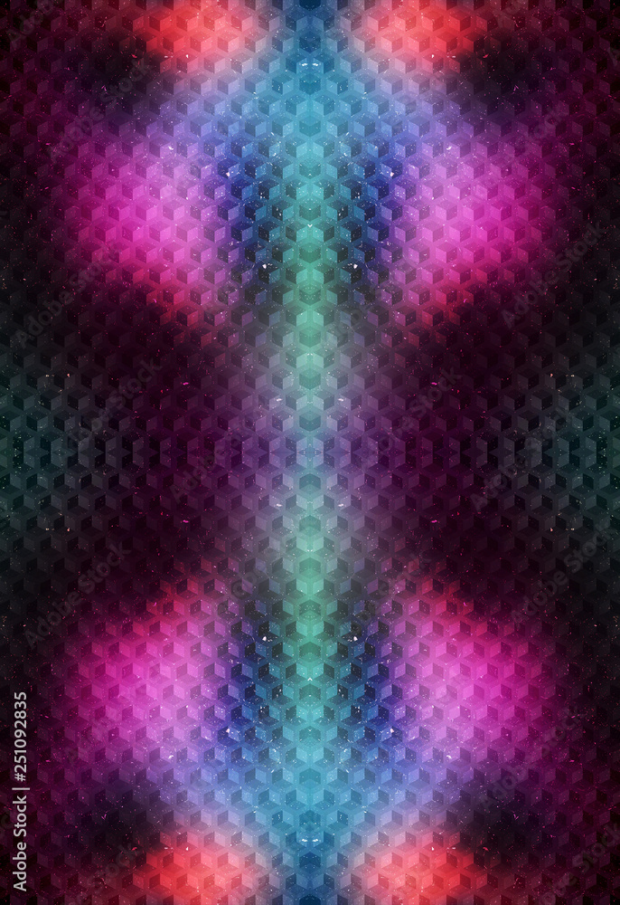 Aufkleber unique 3d computer generated illustration of smooth abstract fractals artwork background