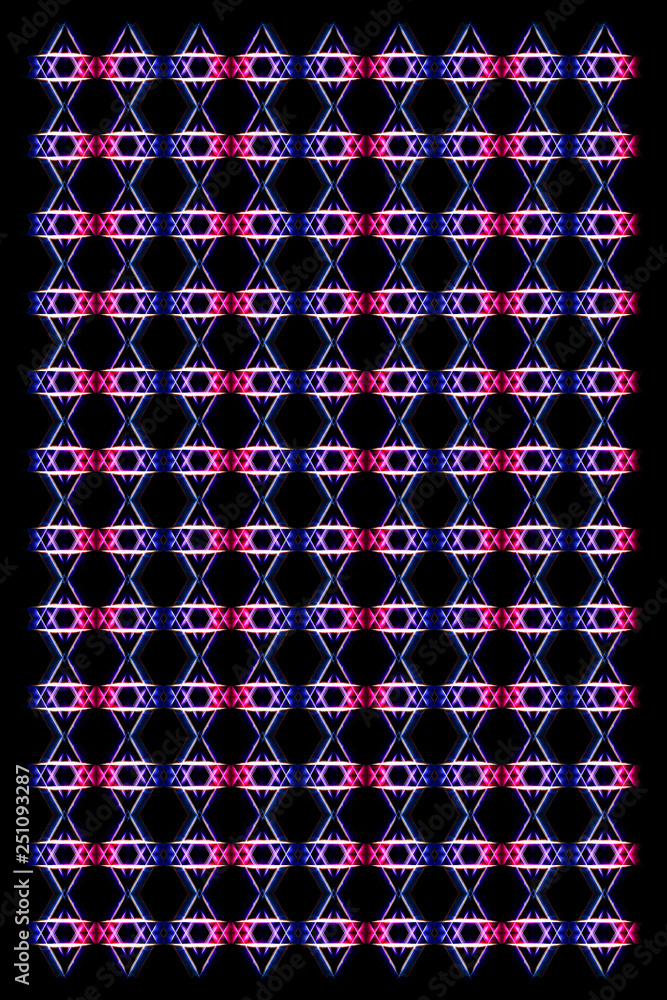 Poster abstract 3d computer generated illustration of multicolored unique fractal pattern background.