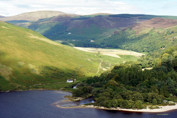 Fototapeta premium The place where the Cloghoge River flows into the Lough Dan. 