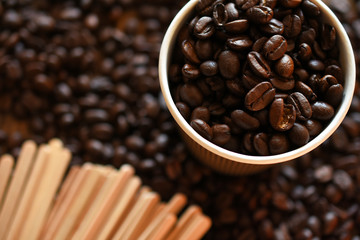 Coffee Beans and Stir Sticks