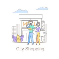 Young Family City Shopping is Becoming Popular.