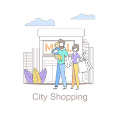Young Family City Shopping is Becoming Popular.