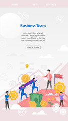 Vertical Flat Banner Business Team Management.