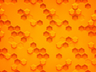 Orange hexagon pattern render BG