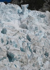 Crevasses in the ice at Franz Joseph Glacier, New Zealand