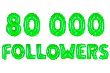 Fototapeta premium eighty thousand followers, green color