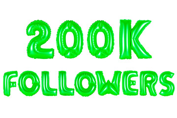 two hundred thousand followers, green color