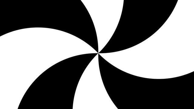 Black and White Hypnotic Spiral Background Animation.