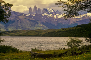 Paine Towers From Lago Azul