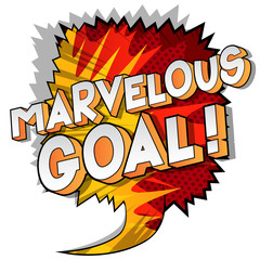 Marvelous Goal! - Vector illustrated comic book style phrase on abstract background.