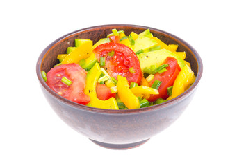 Avocado, sweet paprika, tomatoes, diet salad.