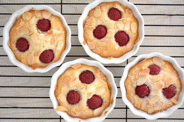 Almond raspberry financiers