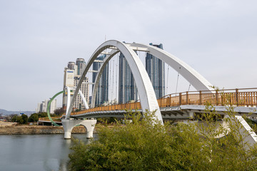 taehwa bridge over the river