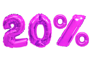 twenty percent from balloons purple color