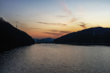 Fototapeta premium nakdong river at sunset