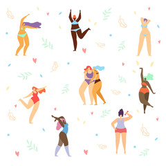 Plus Size Women in Bikini, Swimming Suits Dancing