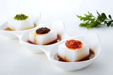 Delicious Chinese cuisine, three flavors of jelly