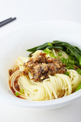 Delicious Chinese cuisine, minced meat noodles