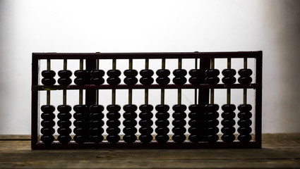 The abacus on wooden table