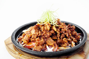 Delicious Chinese cuisine, iron plate beef