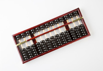Chinese old abacus isolated on white background